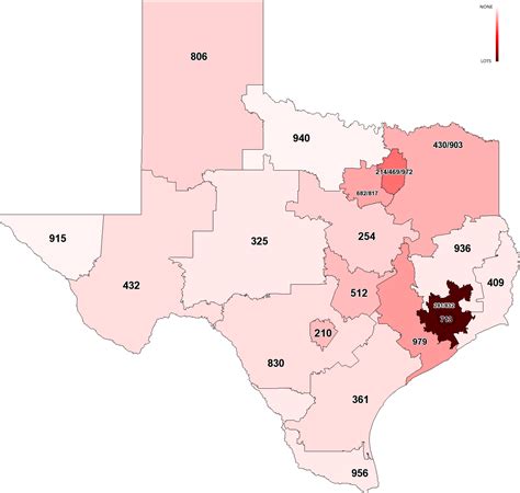Area Code Map Of Texas United States Map