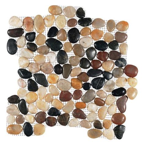 Sahara Interlocking Polished Pebbles Traditional Mosaic Tile By