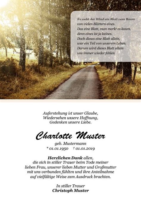 text karte todesfall