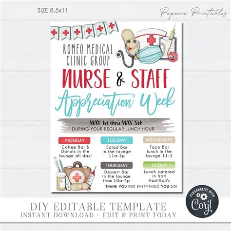 Editable Nurse Appreciation Week Flyer Nurse And Staff Etsy