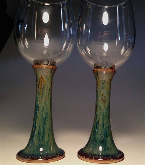 Handcrafted Pottery Wine Glasses Set Goblets By Potterybydaina