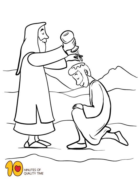 Samuel Anointing David As King Coloring Pages Sketch Coloring Page