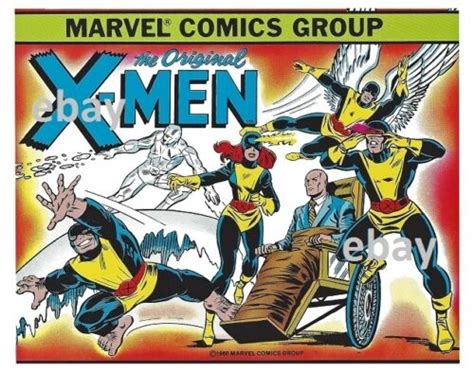 Marvel Print W Original X Men Beast Iceman Angel Cyclops Vintage