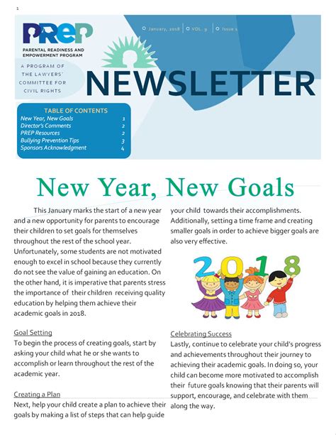 January Newsletter - PREP