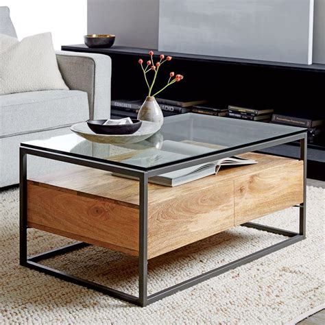 Solid wood wood construction details: Box Frame Storage Coffee Table | west elm UK