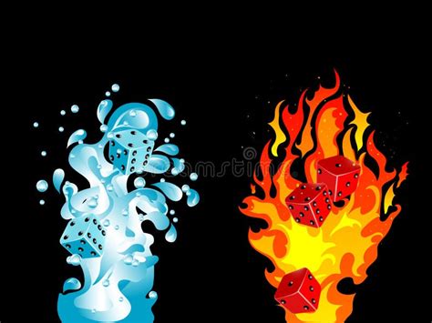 Fuego Y Agua Ilustración Del Vector Ilustración De Onda 55946325