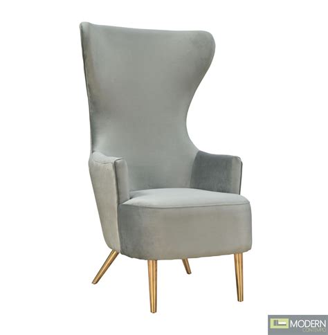 Modern Contempo Harmony Grey Wingback Chair