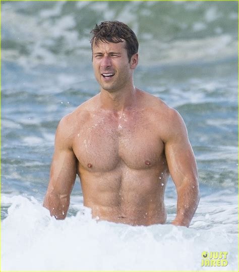 Shirtless Glen Powell Looks Hotter Than Ever While Filming Beach Scene With Sydney Sweeney For