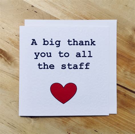 Thank You Staff Card Staff Appreciation Card Staff Card Etsy