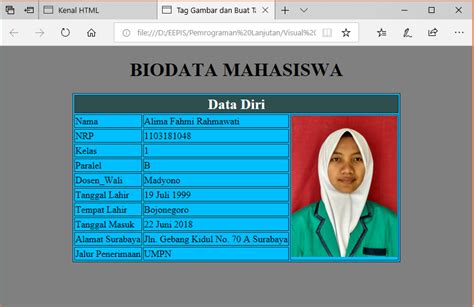 Cara Membuat Html Biodata Diri Pdf Master