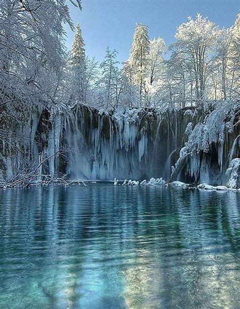 Plitvice Lakes National Park Croatia Winter Landscape Nature