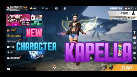 New Character Kapella Freefire Youtube