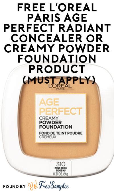 free l oreal paris age perfect radiant concealer or creamy powder foundation product from