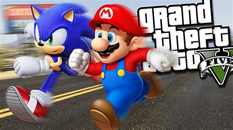 Super Mario Vs Sonic The Hedgehog Mod Gta 5 Pc Mods Gameplay Youtube