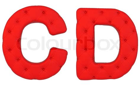 Luxury Red Leather Font C D Letters Stock Image Colourbox