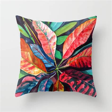 Colorful Tropical Leaves 2 By Marionette Taboniar Throw Pillow Made