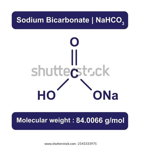 Sodium Bicarbonate Chemical Structure Vector Illustration Stock Vector