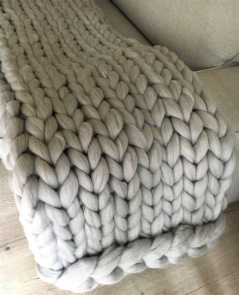 Thick Merino Wool Blanket Giant Chunky Huge Throw Yarn