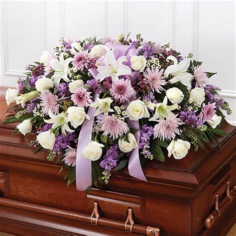 Florists, flower, flowers, wedding flowers, bouquets, kabloom, fruit baskets, funeral flowers, mothers day, valentines, easter, roses, plants, gourmet food baskets, tulips, orchids, daisies and more in katy, tx. 1-800-FLOWERS® LAVENDER HALF CASKET COVER | KATY, TX