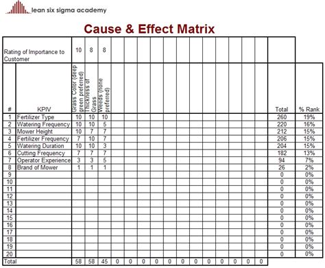 Here is the excel template that will do it for you. The Cause & Effect Matrix - Gemba Academy