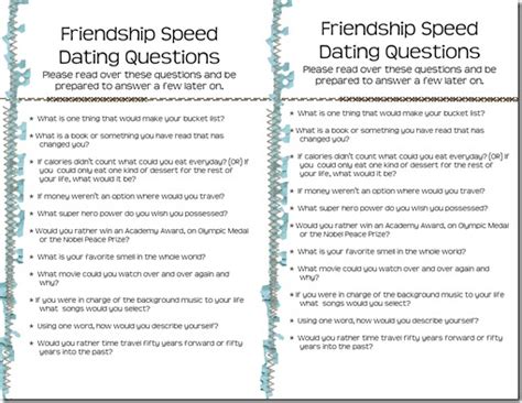 Funny questions (no date guaranteed!) would you mind if my mom joined us on a date as well? Ever heard of Euless?: Speed Dating, Relief Society Style