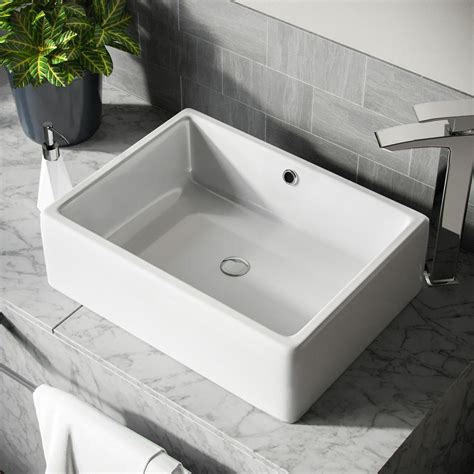510 Mm Counter Top Basin Rectangle Cloakroom Bathroom Wash Sink Leven 7427009344097 Ebay
