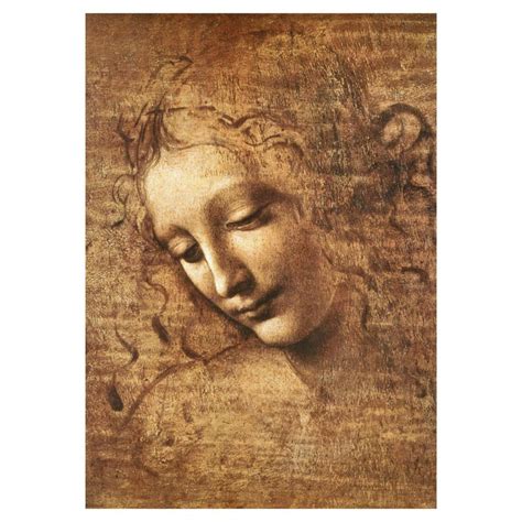 Leonardo Da Vinci Female Head La Scapigliata Art Poster Print Art