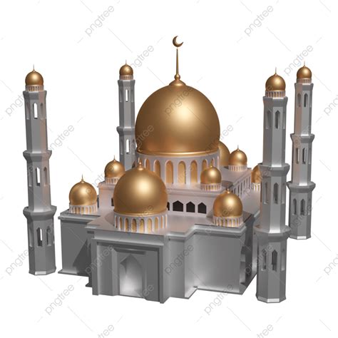 Gambar Masjid Islam Emas 3d Realistis Masjid Islam Gambar Masjid Png