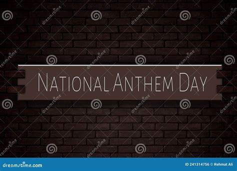 March Month Day Of March National Anthem Day On Bricks Background