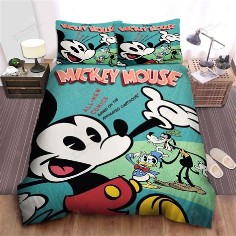 Mickey Mouse Donald Duck And Goofy Vintage Animated Cartoon Bed Sheets