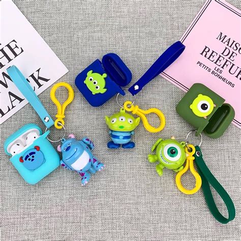 Cute Aliens Keychain Airpods Case Toy Story Keyring Charm