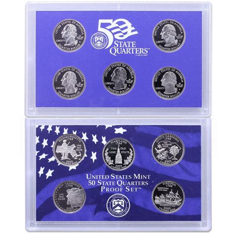 2000 S Proof State Quarter Set Gem Dcam Original Box And Coa 5 Coins Cn