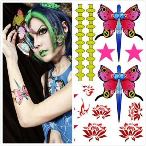 Jojos Bizarre Adventure Jolyne Kujo Butterfly Star Tattoo Sticker 1set