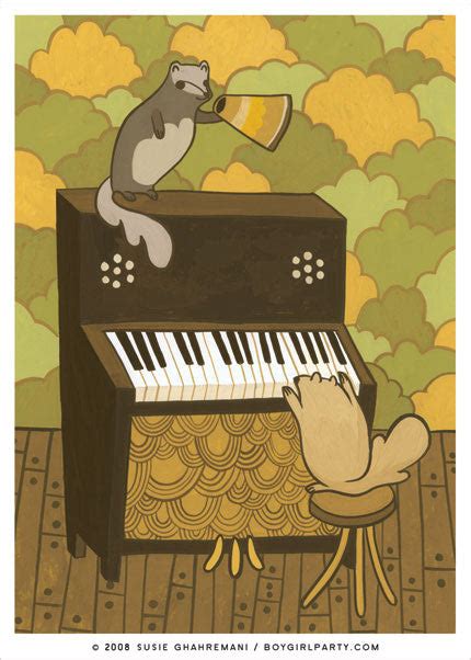 Squirrel Piano Art Print By Susie Ghahremani The