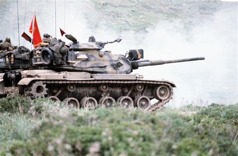 Marines In M 60a1 Main Battle Tanks Participate In An Armored Assault