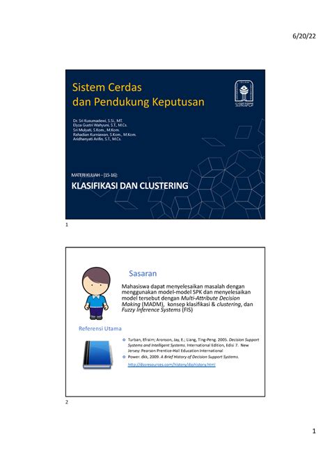 Klasifikasi Dan Clustering Materi Kuliah Klasifikasi Dan