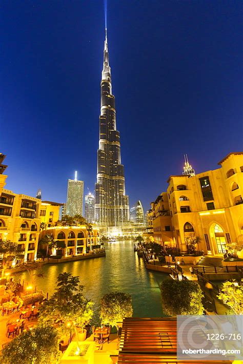 Burj Khalifa And Lake Downtown Stock Photo