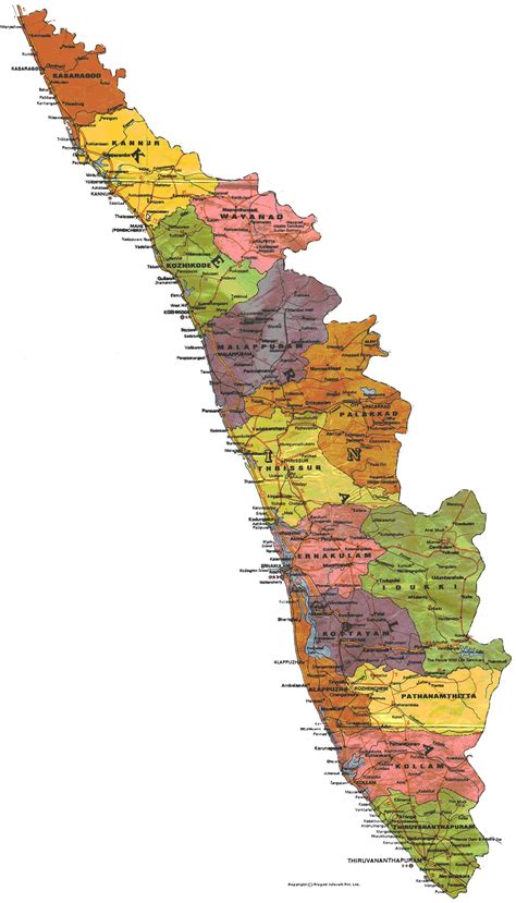 Kerala Districts Map Kerala District Map District Of Kerala Map Porn