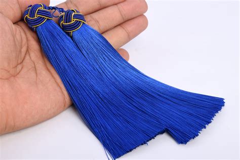 2 Pcs 55 14cm Royal Blue Tassel Artificial Silk Etsy