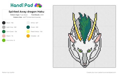 Spirited Away Dragon Haku Fuse Bead Pattern Kandi Pad Kandi