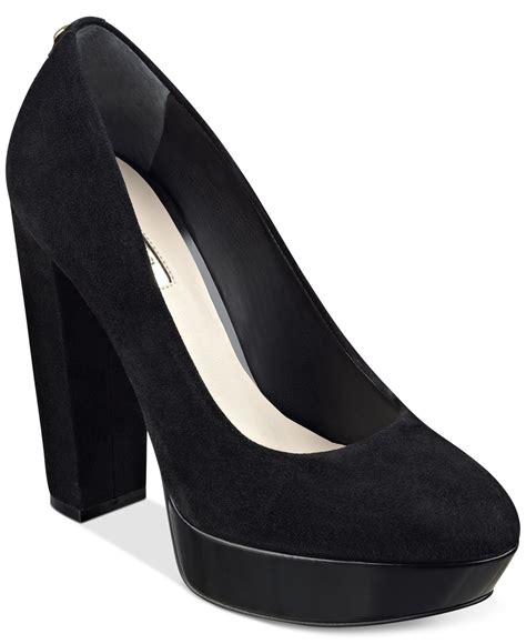 Lyst Guess Womens Padey Round Toe Platform Pumps In Black