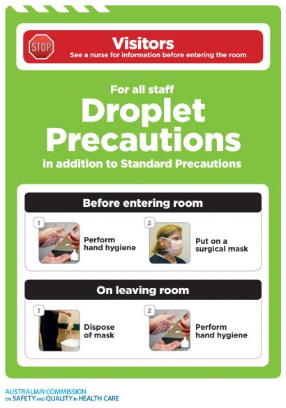 Terms in this set (88). Approach 3 Droplet Precautions Photo | Australian Commission on Safety and Quality in Health Care