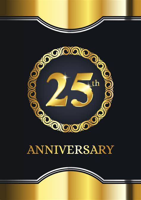 25th Anniversary Celebration Luxury Celebration Template With Golden