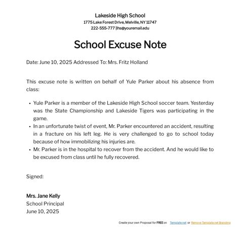 Free Excuse Letter For Being Absent In School Download In Word Google Docs Pdf Apple Pages