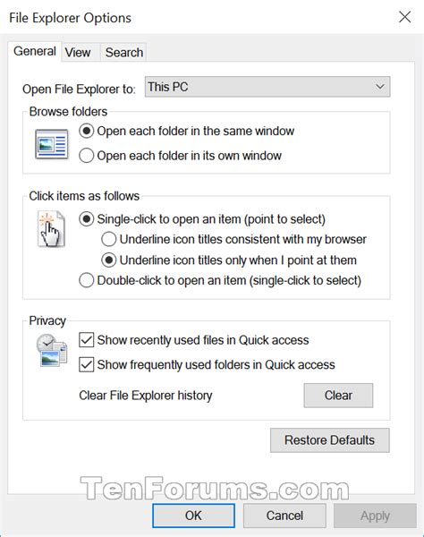 Open Folder Options In Windows 10 Windows 10 Tutorials