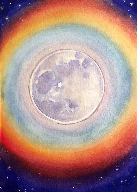 Moonbow Moon And Rainbow Fine Art Print Wall Art Bedroom Etsy
