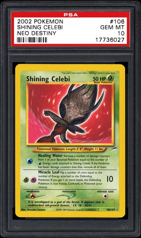 We did not find results for: Auction Prices Realized TCG Cards 2002 POKEMON NEO DESTINY Shining Celebi Summary