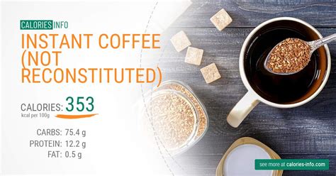 This instant coffee 3in1 comes in you always seem to get less than that. CALORIES In Instant Coffee (Not Reconstituted). I've ...