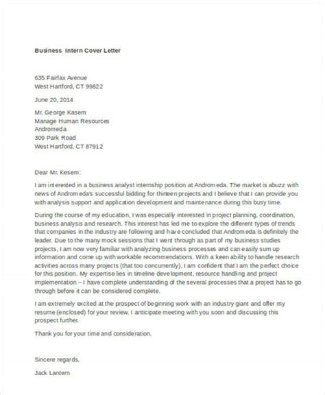 Write the cover letter using business letter format: 9+ Internship Cover Letter - Free Sample, Example Format ...