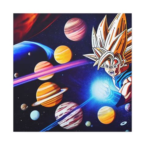 Super Saiyan Planets Goku Canvas Etsy